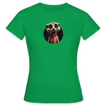 Süßes Erdmännchen mit Krawatte - Frauen T-Shirt - Kelly Green - Vorne - AI Model Female 172 dark (172cm)