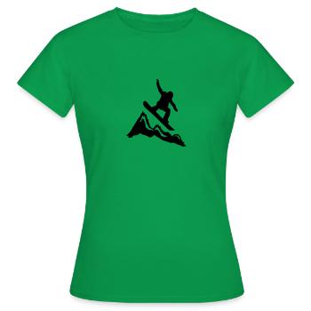 snowboard mountains jump - T-shirt Femme - vert - Devant - AI Model Female 172 dark (172cm)