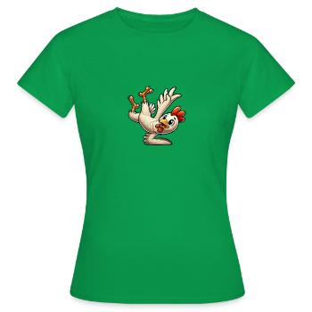Breakdance Huhn im Handstand und Salto - Frauen T-Shirt - Kelly Green - Vorne - AI Model Female 172 dark (172cm)