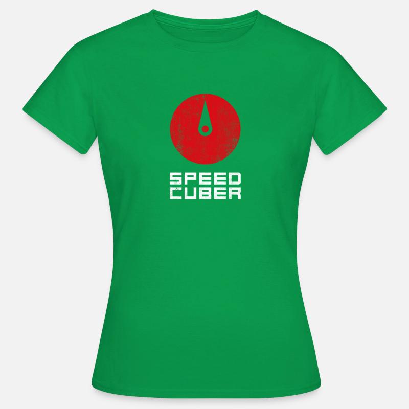 SPEEDCUBER clock. Cubing-Cube-Cuber-Speedcubing - Women's T-Shirt - kelly green