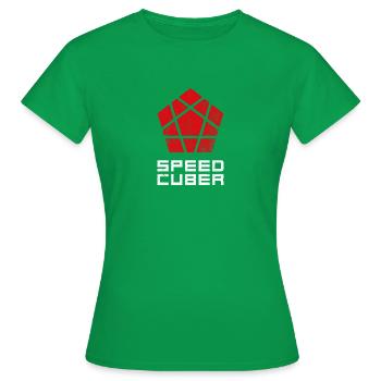 SPEEDCUBER Megaminx. Cubing-Cube-Cuber-Speedcubing - Frauen T-Shirt - Kelly Green - Vorne - AI Model Female 172 dark (172cm)