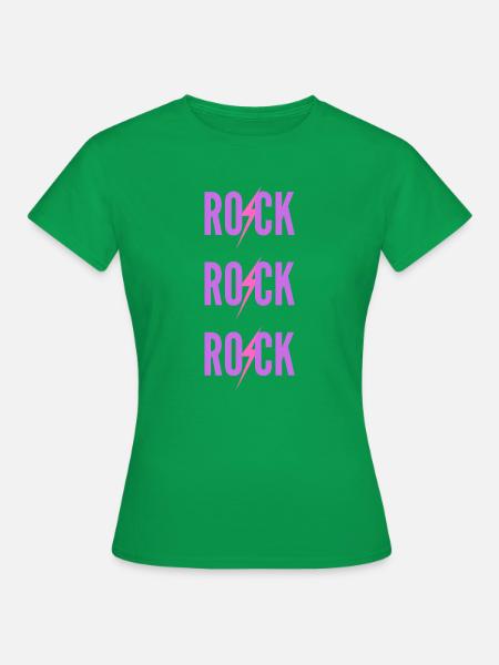 ROCK Drei lila Logos - Frauen T-Shirt - Kelly Green