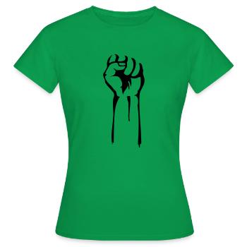 poing pochoir - T-shirt Femme - vert - Devant - AI Model Female 172 dark (172cm)