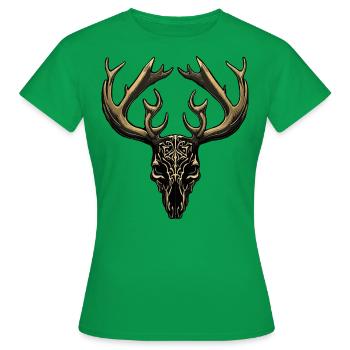 Vergoldeter Hirsch - Frauen T-Shirt - Kelly Green - Vorne - AI Model Female 172 dark (172cm)