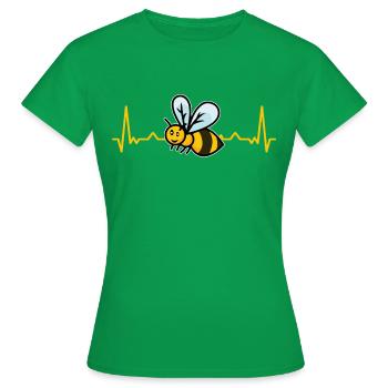 Biene Bienen Imker Honigbiene Honig Herzschlag - Frauen T-Shirt - Kelly Green - Vorne - AI Model Female 172 dark (172cm)