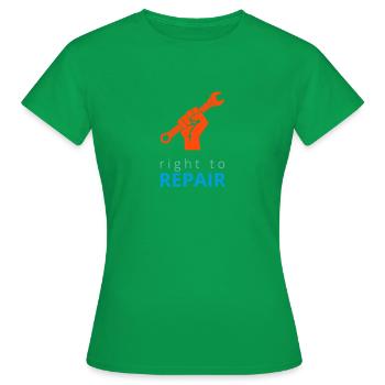 Right to Repair - Women's T-Shirt - kelly green - Front - AI Model Female 172 dark (172cm)