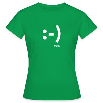 Sourire Y2K Blanc - T-shirt Femme - vert - Devant - AI Model Female 172 dark (172cm)