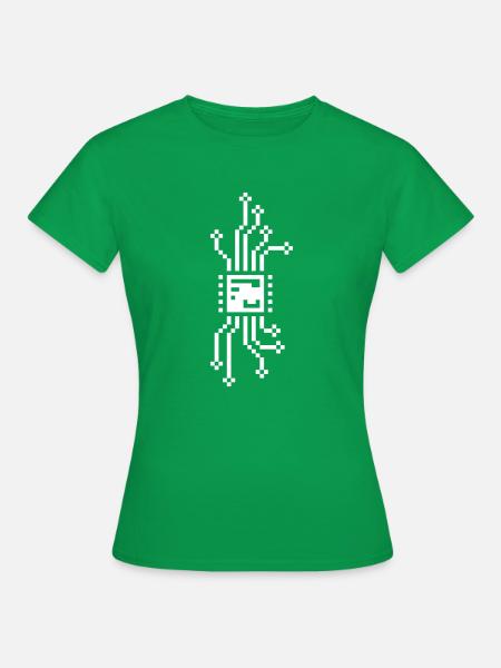 8bit cyber chip - Frauen T-Shirt - Kelly Green