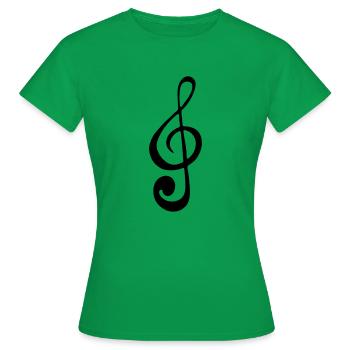 Musiknote - Frauen T-Shirt - Kelly Green - Vorne - AI Model Female 172 dark (172cm)
