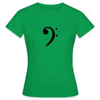bass clef - Women's T-Shirt - kelly green - Front - AI Model Female 172 dark (172cm)