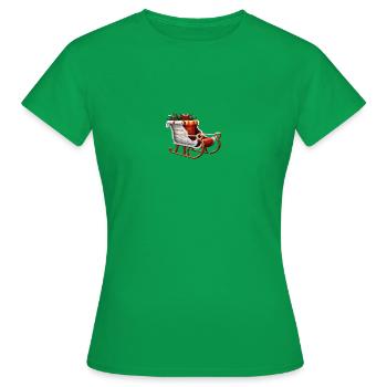 Pixel Christmas Sleigh - Women's T-Shirt - kelly green - Front - AI Model Female 172 dark (172cm)
