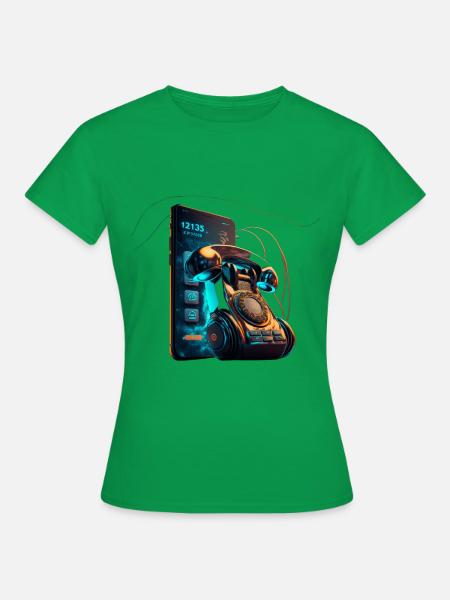 Smartphone fusioniert mit Telefon - Frauen T-Shirt - Kelly Green