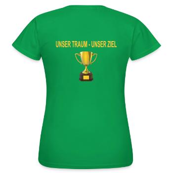 Pokal Design - Frauen T-Shirt - Kelly Green - Hinten - AI Model Female 172 dark (172cm)