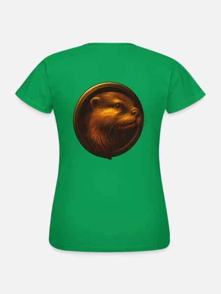 Otter in Emblem – Niedlich & clever im Tierkreis - Dame-T-shirt - kelly grøn