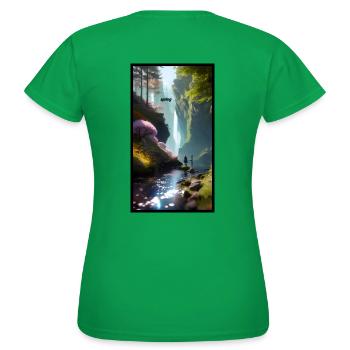 Die 4 Jahreszeiten: Frühling - Frauen T-Shirt - Kelly Green - Hinten - AI Model Female 172 dark (172cm)