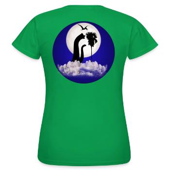 Dinosaur at Night - Women's T-Shirt - kelly green - Back - AI Model Female 172 dark (172cm)