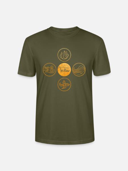 "Ein Mädchen Namens Willow" Logo Und Vier Elemente - Stanley/Stella Unisex Bio-T-Shirt CRAFTER - Khaki