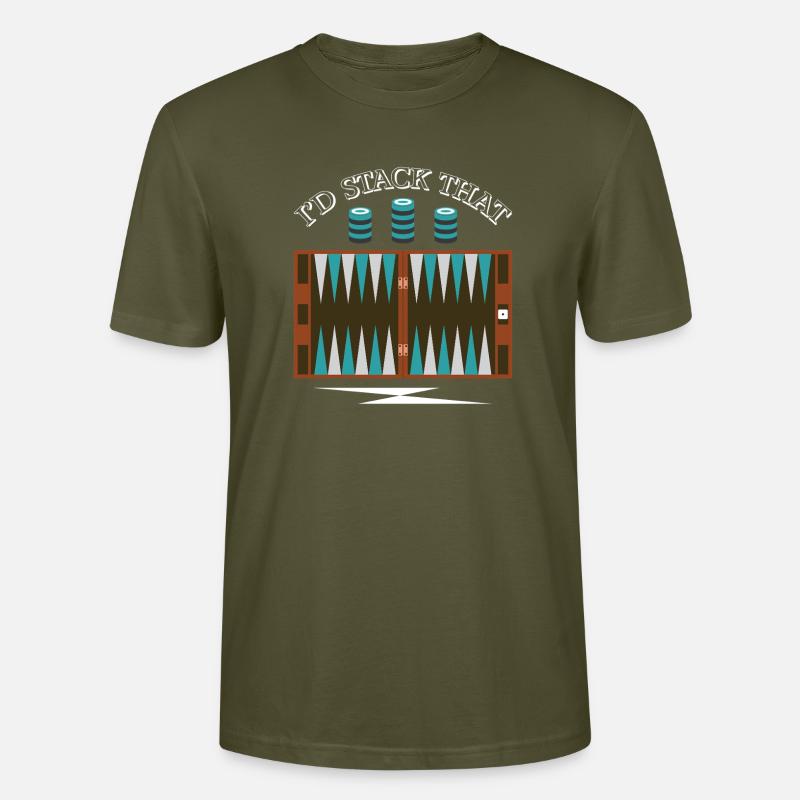 Backgammon Spiel - Stanley/Stella Unisex Bio-T-Shirt CRAFTER - Khaki