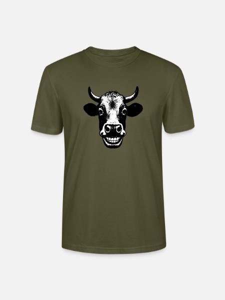 Grinning Cow - Stanley/Stella CRAFTER Unisex Organic T-Shirt - khaki