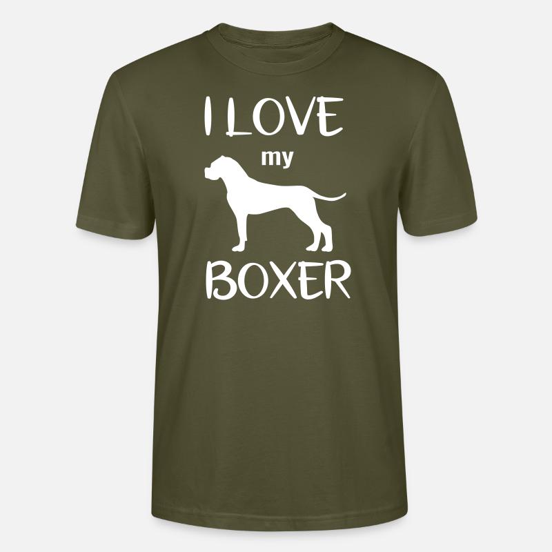 Deutscher Boxer Geschenkidee Hundeliebe Hunderasse - Stanley/Stella Unisex Bio-T-Shirt CRAFTER - Khaki