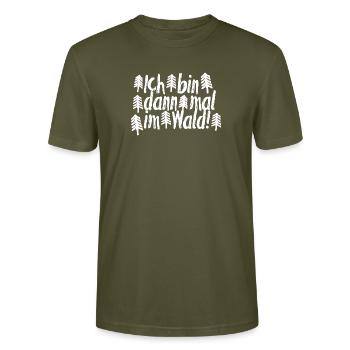 Ich bin dann mal im Wald! für Jagd & Wandern - Stanley/Stella Unisex Bio-T-Shirt CRAFTER - Khaki - Vorne - Alina (178cm) & Michal (187cm)