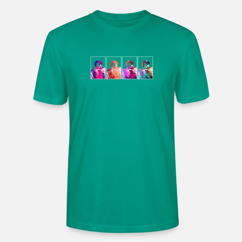 Flamingos - Stanley/Stella Unisex Bio-T-Shirt CRAFTER - Blaugrün