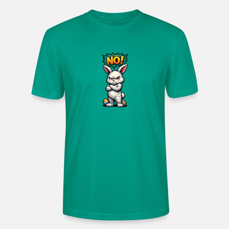 Lower Austrian Bunny Comic Easter Gift - Stanley/Stella CRAFTER Unisex Organic T-Shirt - blue-green