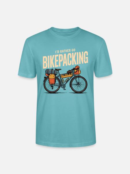I´d rather go Bikepacking - Stanley/Stella Unisex Bio-T-Shirt CRAFTER - Pastelltürkis