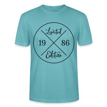 Limited edition 1986 - 40. Geburtstag Geschenk - Stanley/Stella Unisex Bio-T-Shirt CRAFTER - Pastelltürkis - Vorne - Alina (178cm) & Michal (187cm)