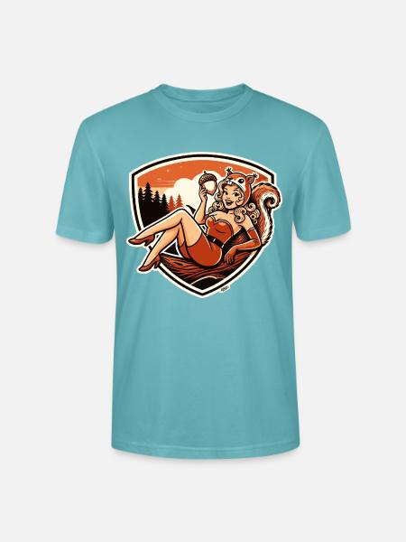 Retro Pinup Fuchsholz-Charme - Stanley/Stella Unisex Bio-T-Shirt CRAFTER - Pastelltürkis