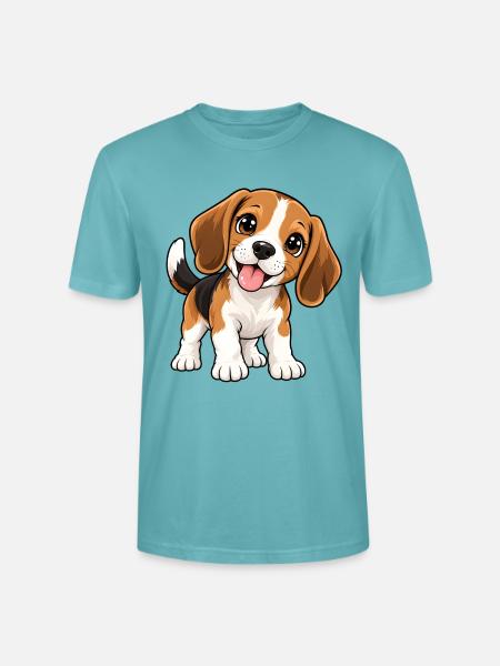 Beagle Kawaii Style – Süßer Spürhund - Stanley/Stella Unisex Bio-T-Shirt CRAFTER - Pastelltürkis