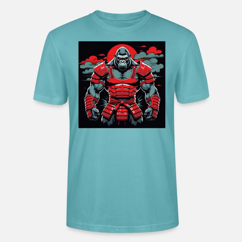 Primal Ronin – Der Samurai-Gorilla - Stanley/Stella Unisex Bio-T-Shirt CRAFTER - Pastelltürkis