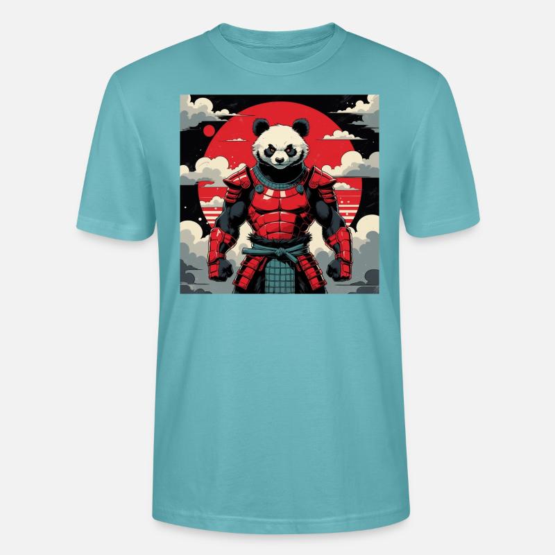 Samurai Panda Krieger - Stanley/Stella Unisex Bio-T-Shirt CRAFTER - Pastelltürkis