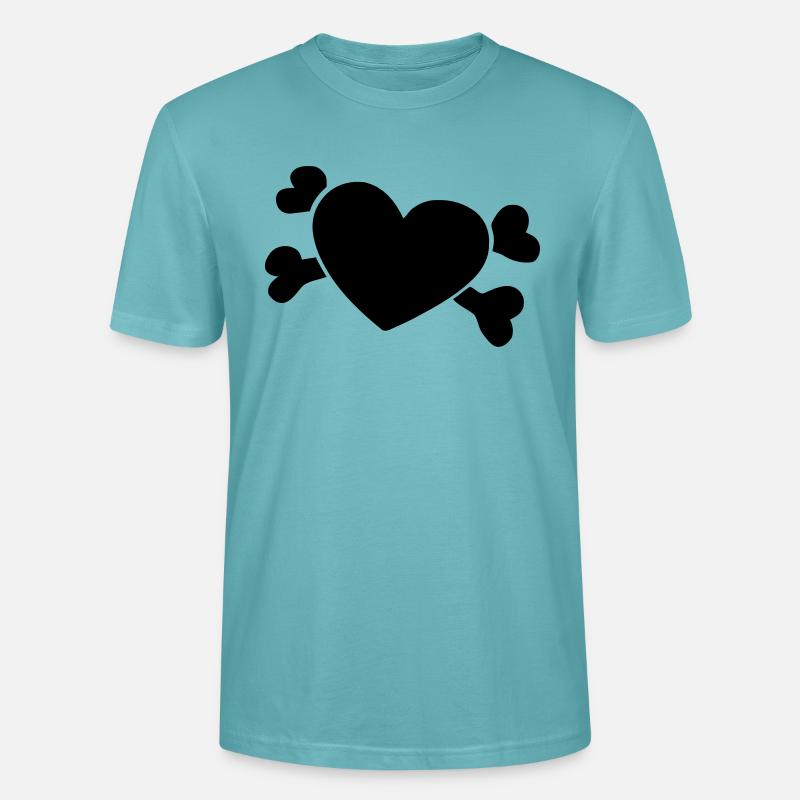 Herz mit Knochen - Stanley/Stella Unisex Bio-T-Shirt CRAFTER - Pastelltürkis