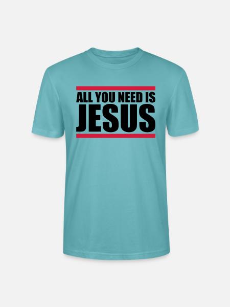 Bjælke har brug for Jesus - Stanley Stella CRAFTER unisex økologisk-T-shirt - pastelturkis