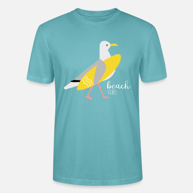 Surfer Möwe - Stanley/Stella Unisex Bio-T-Shirt CRAFTER - Pastelltürkis