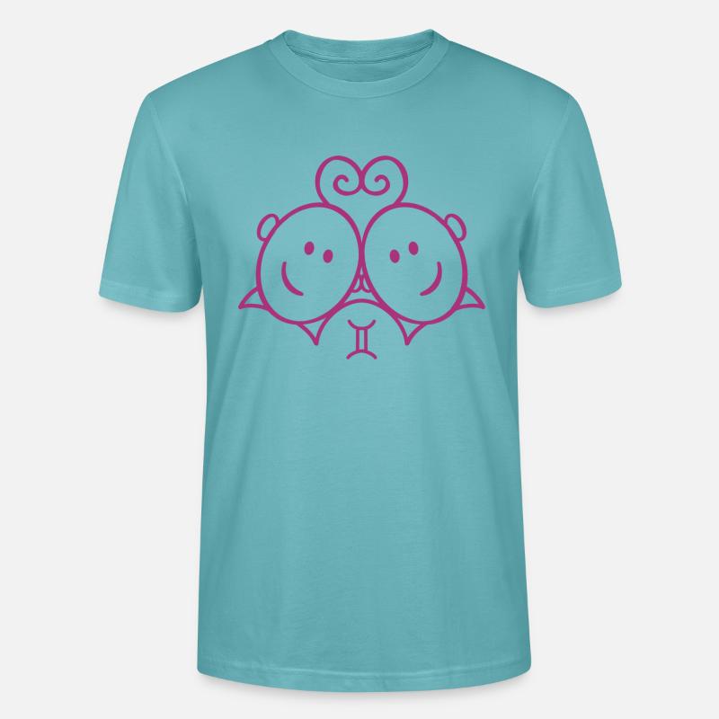 Gémeaux / Gémeaux / Zodiaque / Naissance - T-shirt bio CRAFTER Stanley Stella Unisexe - turquoise pastel