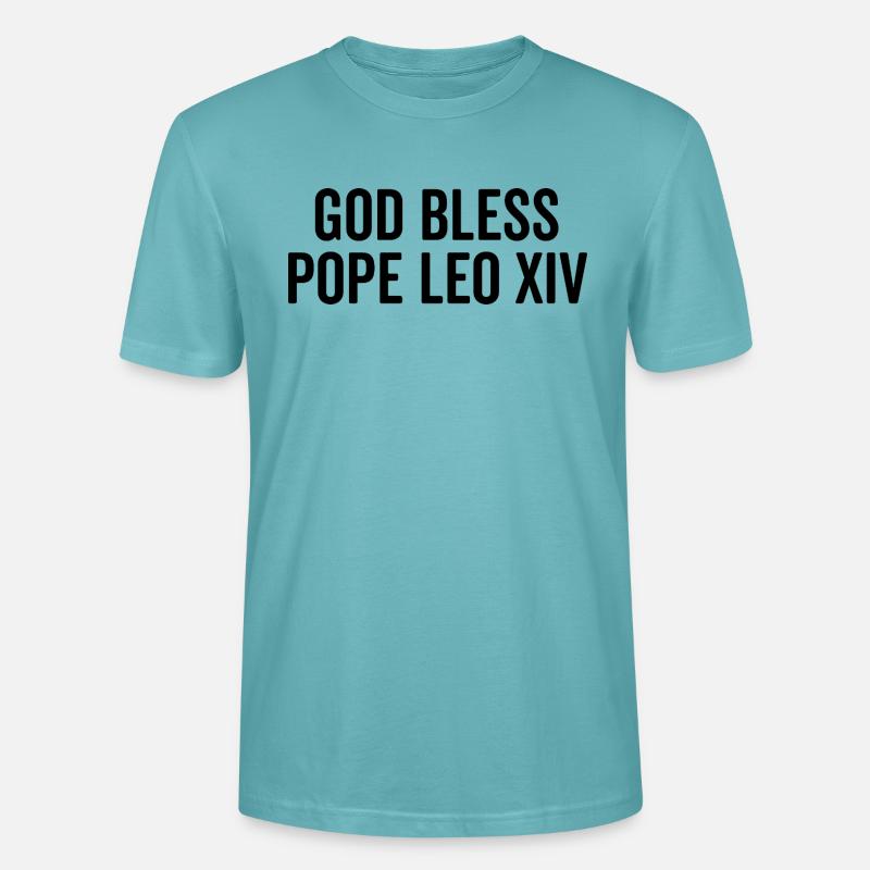 God Bless Pope Leo XIV - Stanley/Stella CRAFTER Unisex Organic T-Shirt - pastel turquoise