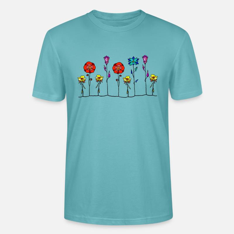 Blumen - Stanley/Stella Unisex Bio-T-Shirt CRAFTER - Pastelltürkis