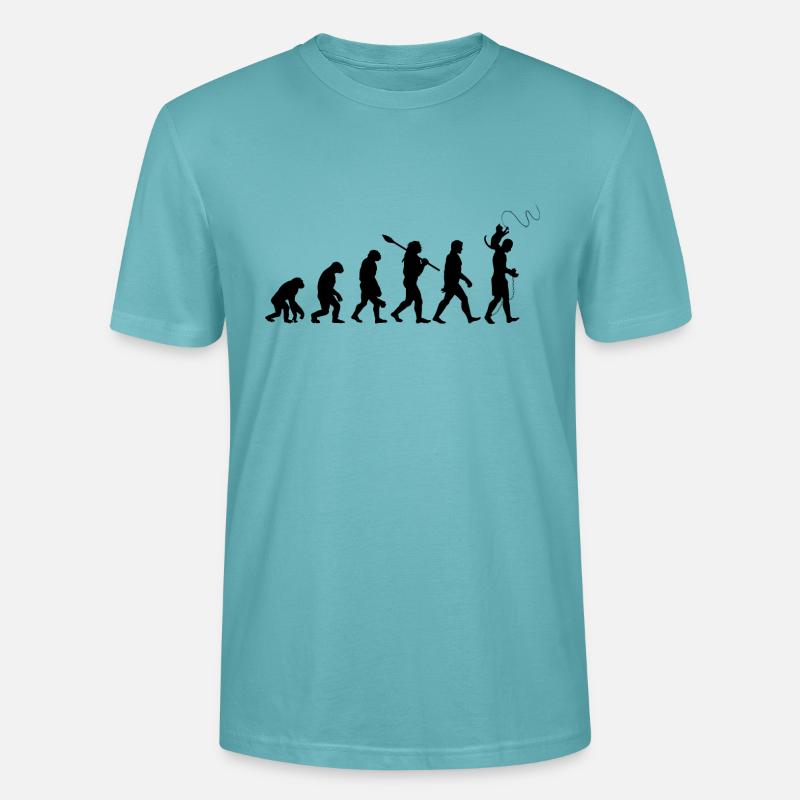 L'évolution du chat - T-shirt bio CRAFTER Stanley Stella Unisexe - turquoise pastel