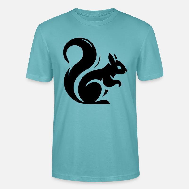 Minimalistische Eichhörnchen-Silhouette - Stanley/Stella Unisex Bio-T-Shirt CRAFTER - Pastelltürkis