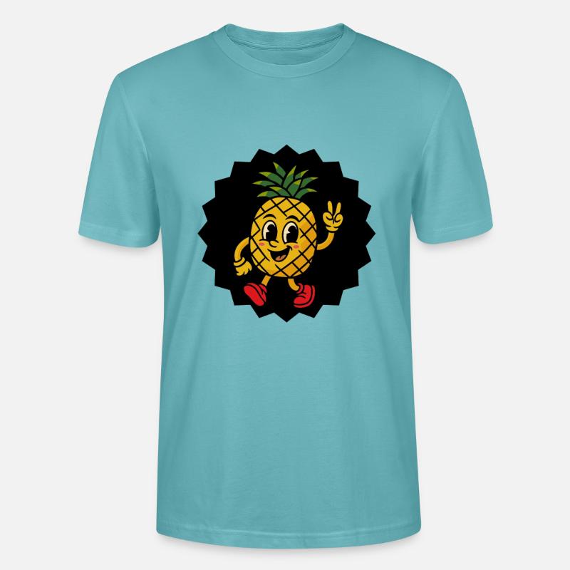 Pineapple Peace - Bande dessinée - T-shirt bio CRAFTER Stanley Stella Unisexe - turquoise pastel