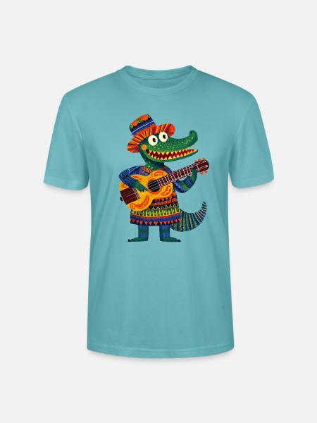 Guitar crocodile - Stanley/Stella Unisex Bio-T-Shirt CRAFTER - Pastelltürkis