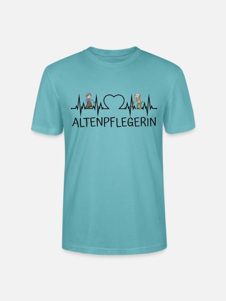 Altenpflegerin Herzschlag Herz EKG Senioren - Stanley/Stella Unisex Bio-T-Shirt CRAFTER - Pastelltürkis