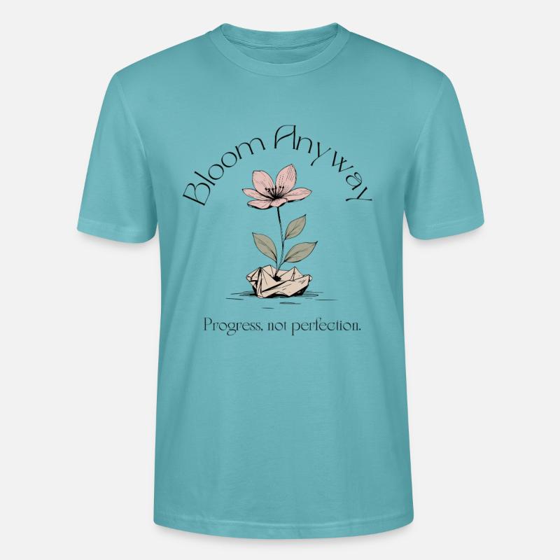 Bloom Anyway - Fleur - T-shirt bio CRAFTER Stanley Stella Unisexe - turquoise pastel