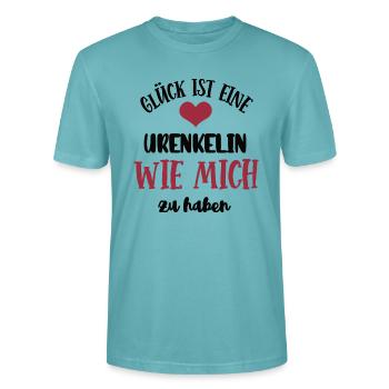Ur-Enkelin Mädchen Enkelkind Urenkelin Kind Enkel - Stanley/Stella Unisex Bio-T-Shirt CRAFTER - Pastelltürkis - Vorne - Alina (178cm) & Michal (187cm)