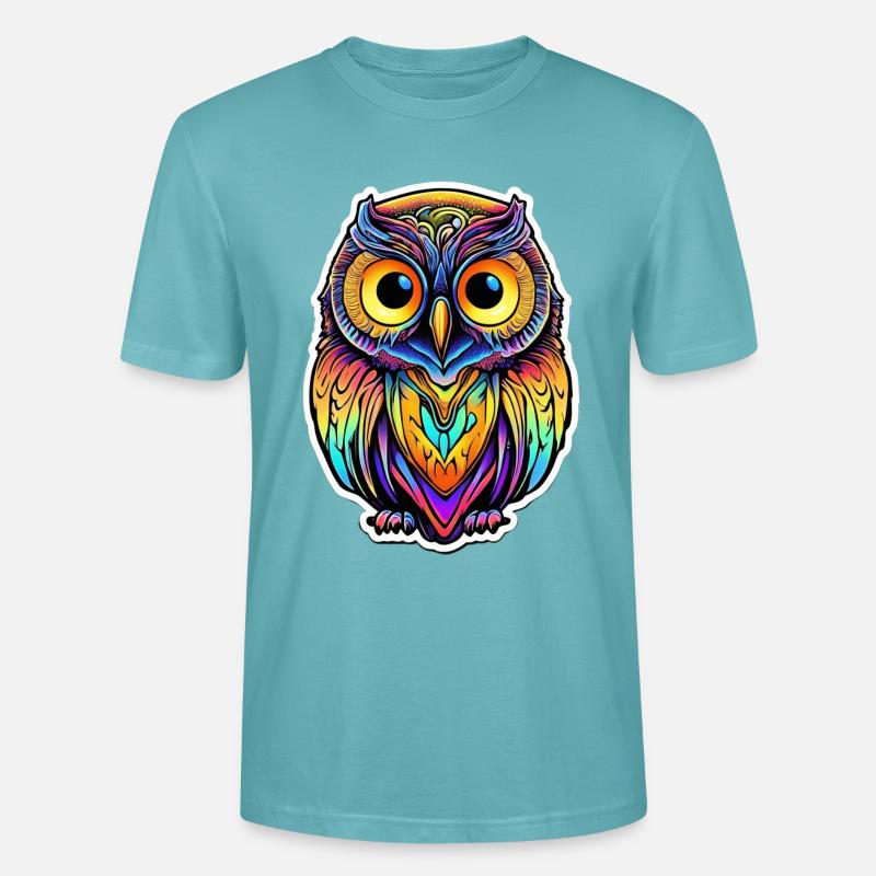 Psychedelic Owl - Stanley/Stella Unisex Bio-T-Shirt CRAFTER - Pastelltürkis