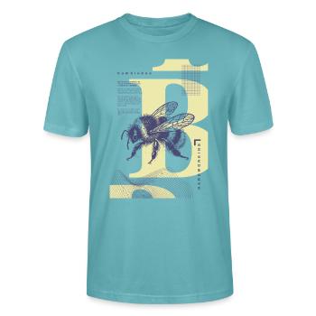 Hummel – Klein, laut, unbeirrbar - Stanley/Stella Unisex Bio-T-Shirt CRAFTER - Pastelltürkis - Vorne - Alina (178cm) & Michal (187cm)