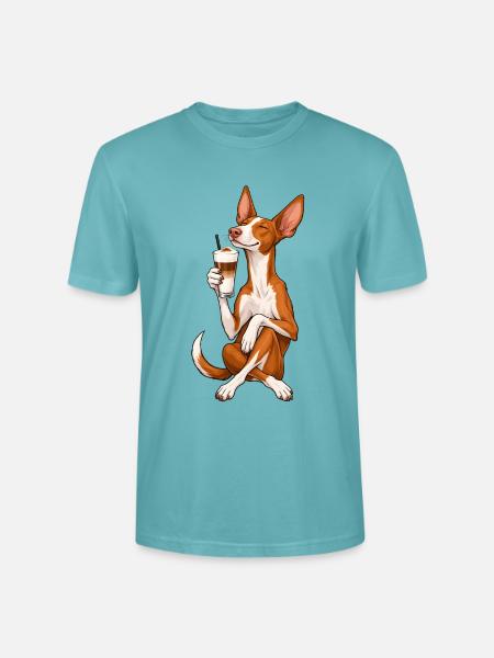 Podenco Ibicenco mit Latte Macchiato - Stanley/Stella Unisex Bio-T-Shirt CRAFTER - Pastelltürkis