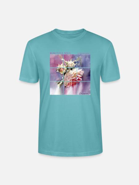 Weiße Rosen, Geschenkstrauß aus Rosen.White Roses. - Stanley/Stella Unisex Bio-T-Shirt CRAFTER - Pastelltürkis